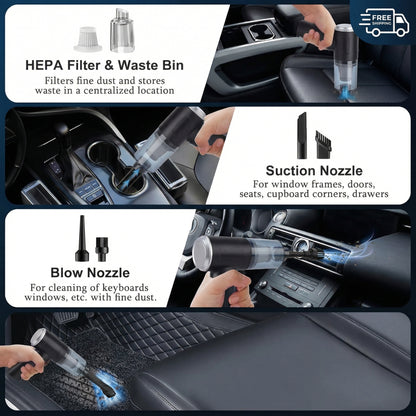 3 In 1 Integrated Suction And Blowing Vacuum Combination Vacuum Cleaner USB Charging Small Car Household Vacuum Cleaner